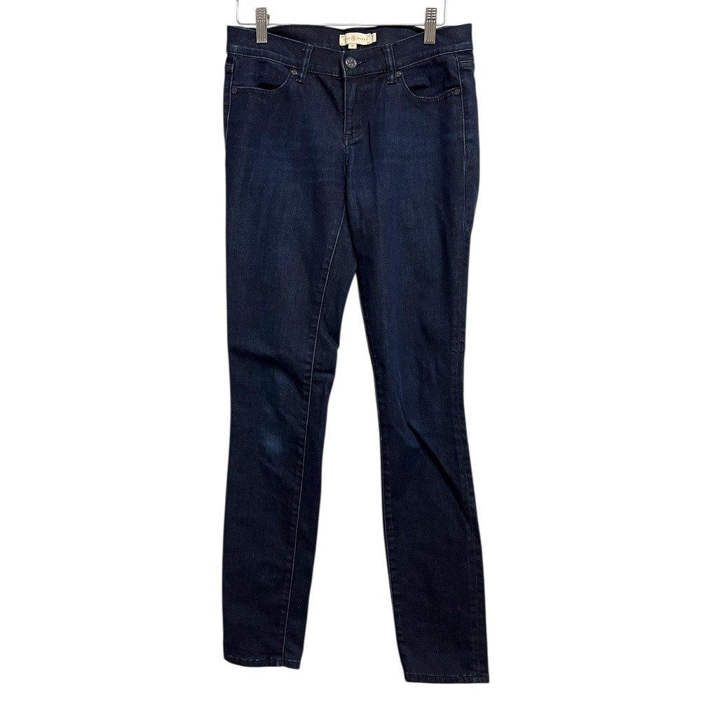Tory Burch Jegging Leggings Womens 26 Blue Denim Skinny Stretch 5 Pocket Logo